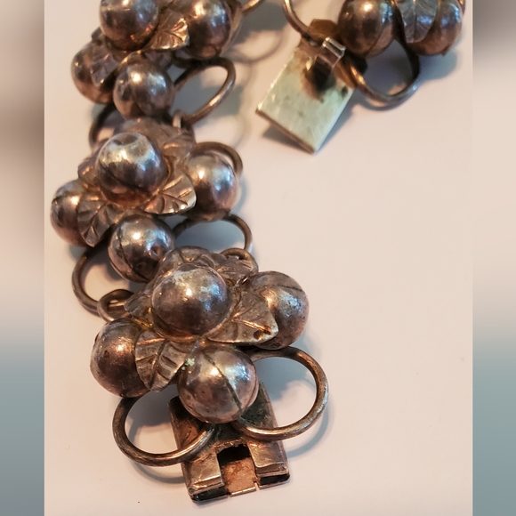 Sterling Bracelet & Brooch Set Sterling Silver Estate Piece Unique Hand Made - Picture 11 of 17